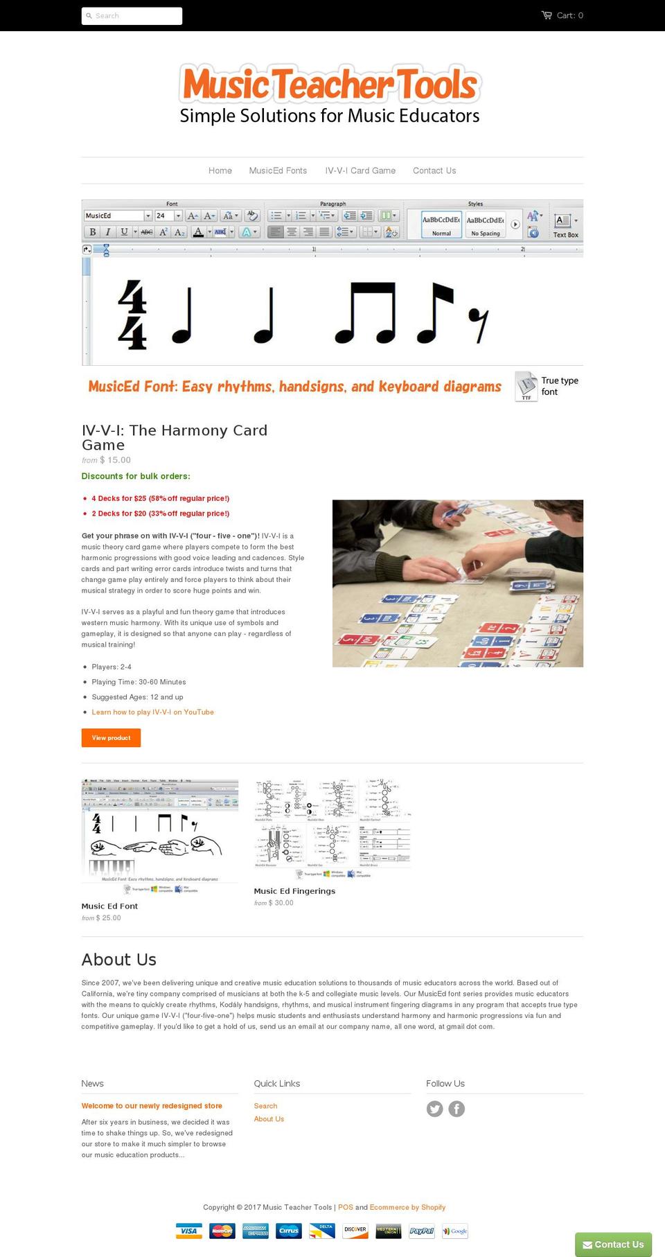 musicteachertools.com shopify website screenshot