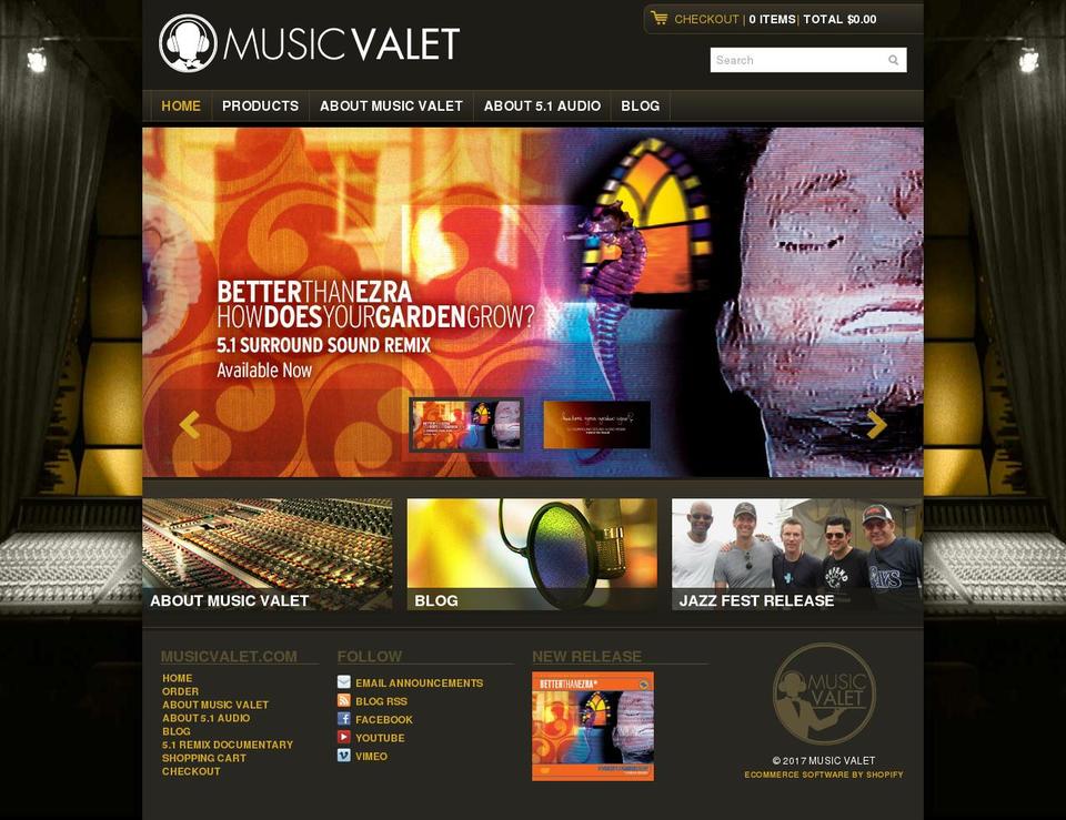 musicvalet.com shopify website screenshot