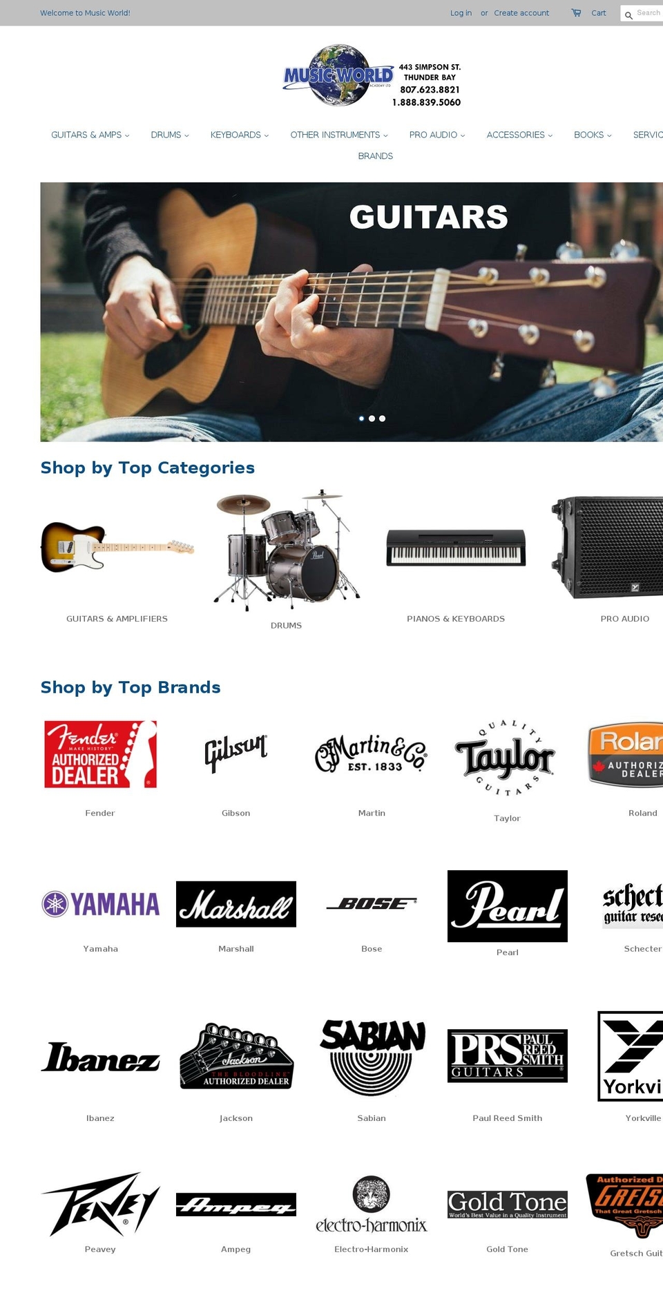musicworldacademy.com shopify website screenshot