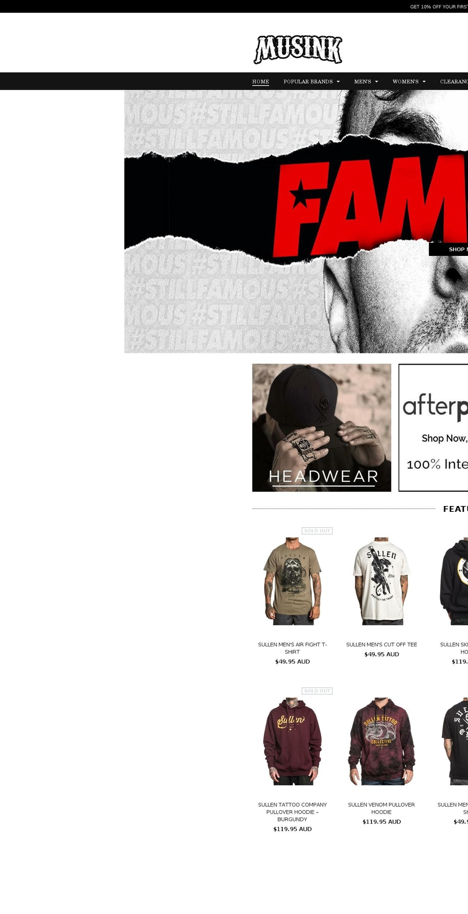 musink.com.au shopify website screenshot
