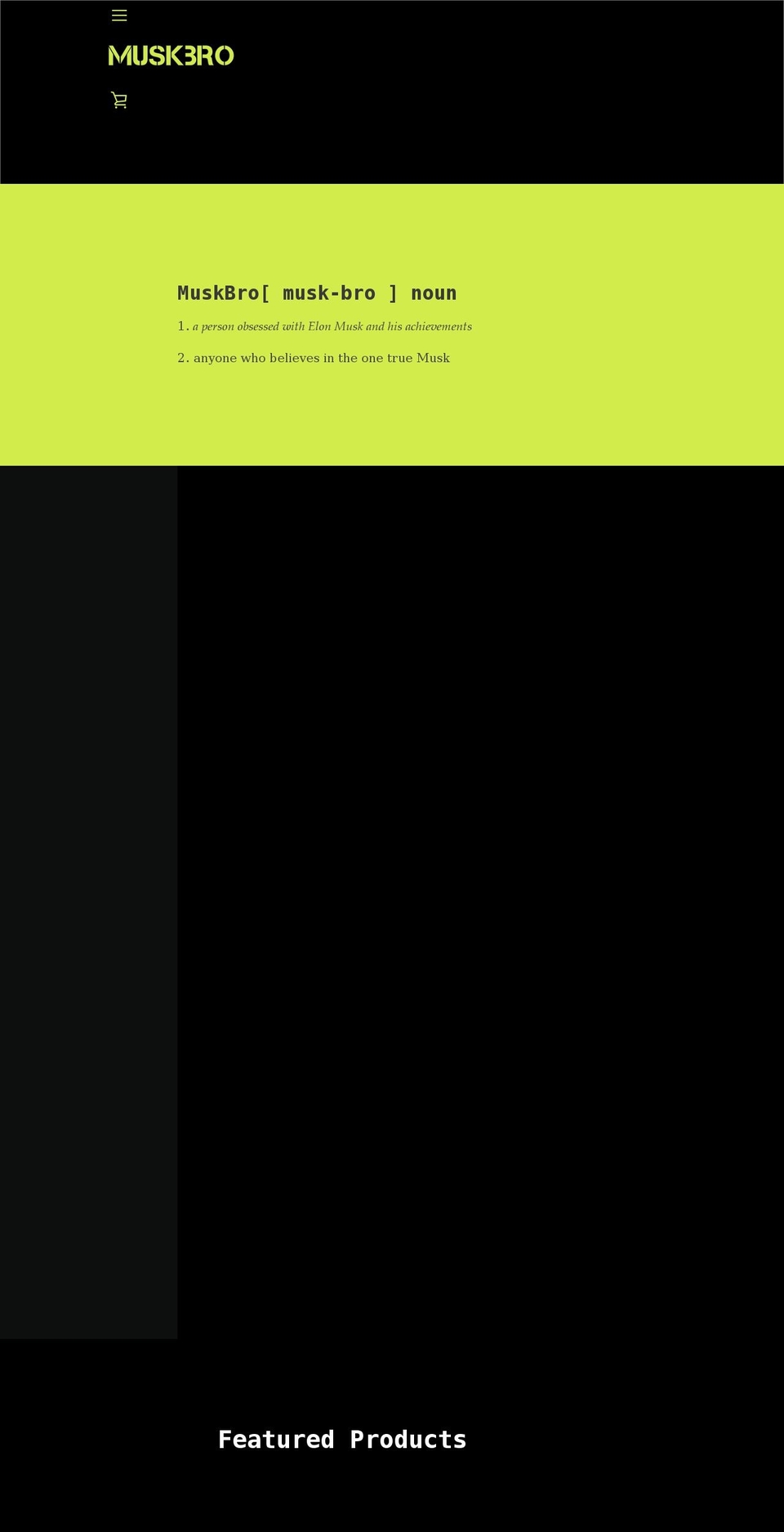 muskbro.com shopify website screenshot