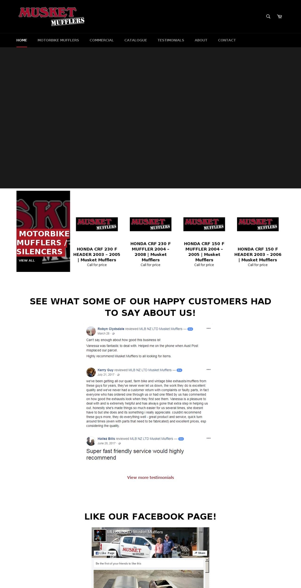 musketmufflers.com — Shopify storefront screenshot