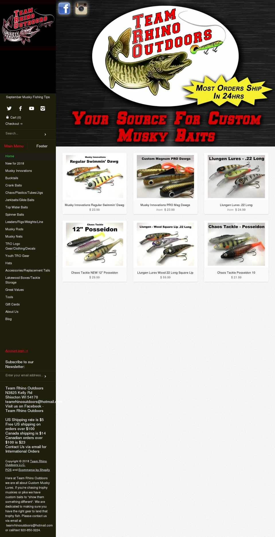 muskiebaits.com — Shopify storefront screenshot