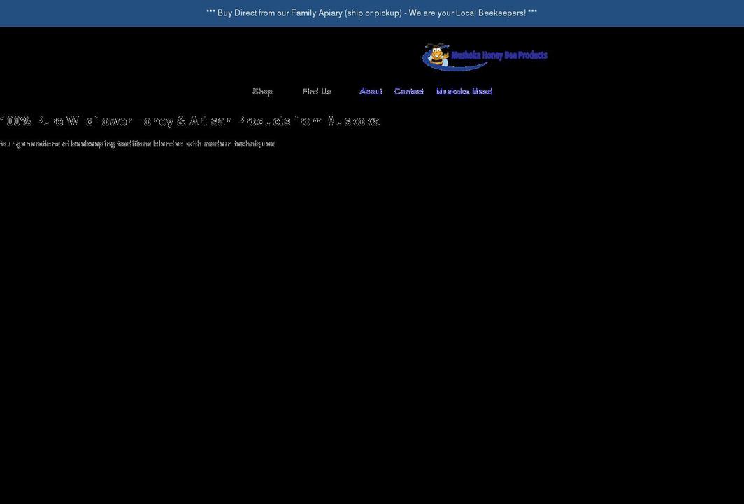 muskokahoneybee.com shopify website screenshot