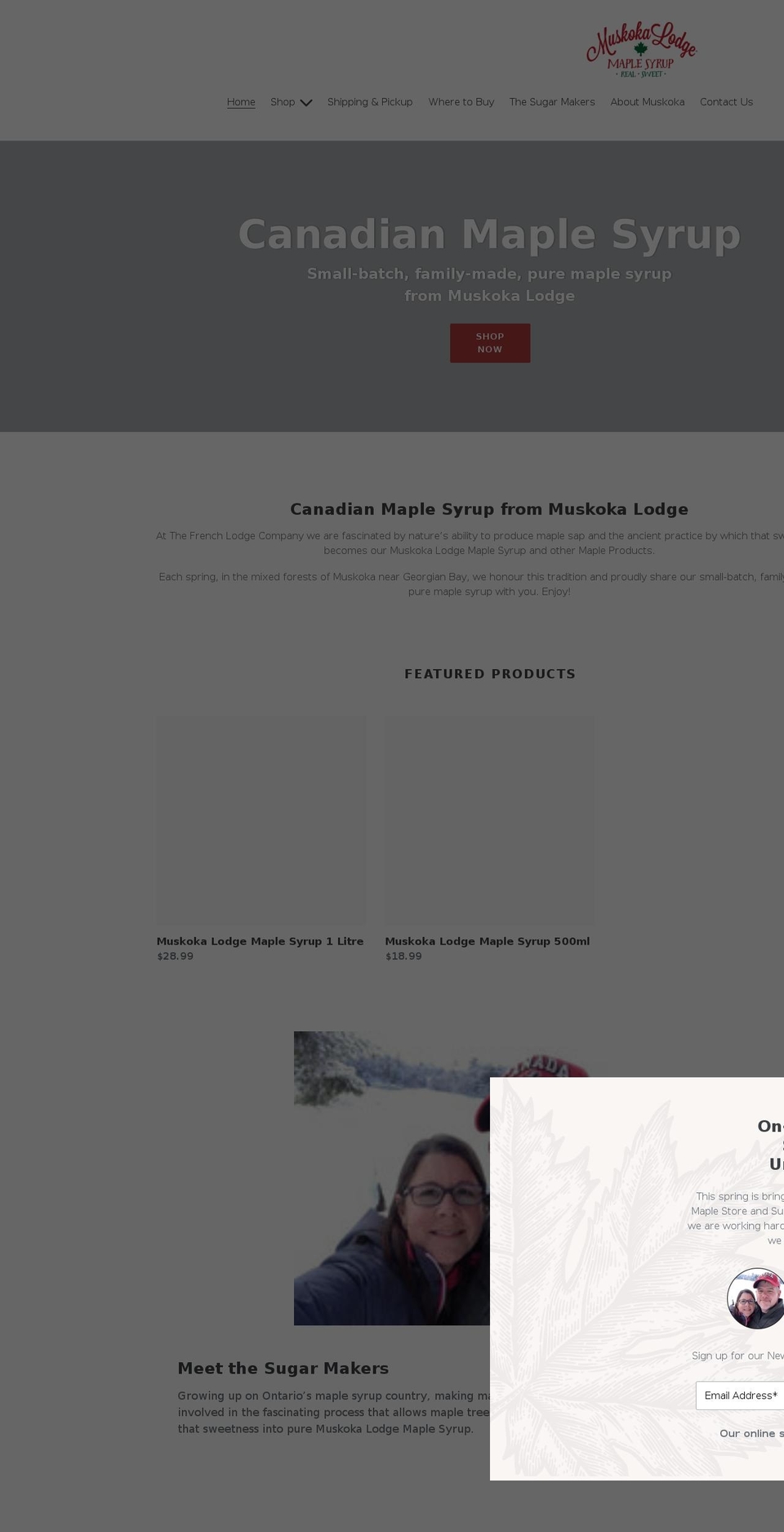muskokalodge.ca shopify website screenshot