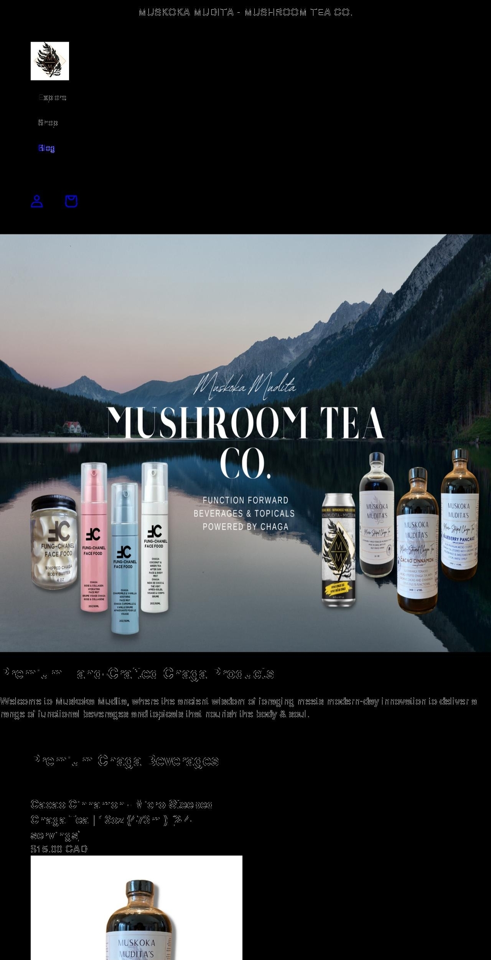 muskokamuditachagatea.com shopify website screenshot