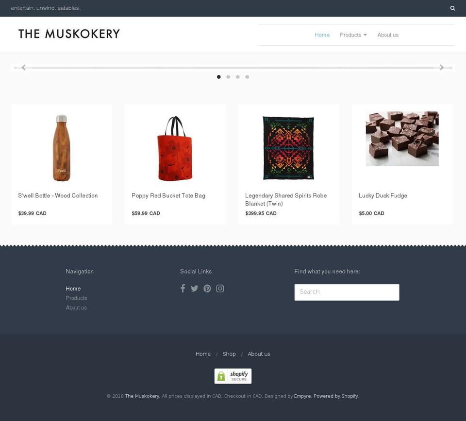 muskokery.com — Shopify storefront screenshot