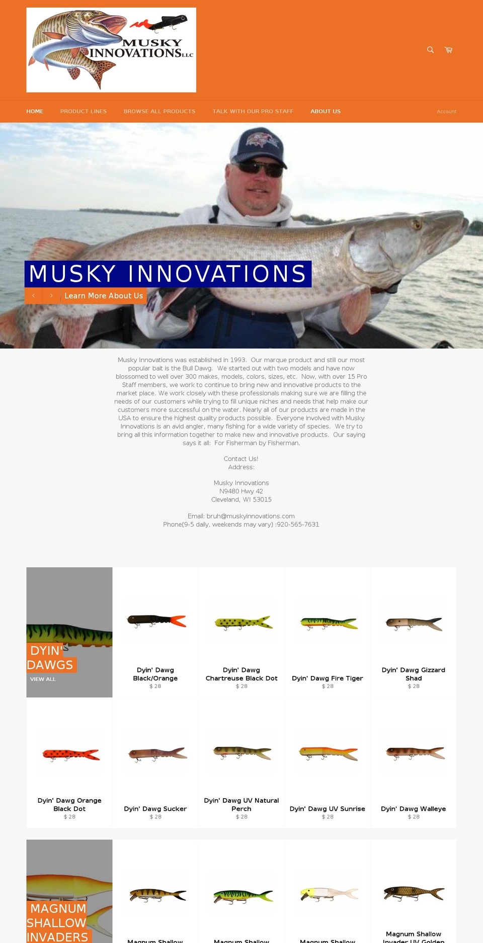 muskyinnovations.com shopify website screenshot