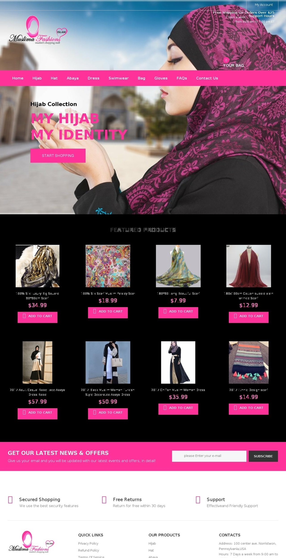muslimafashions.com — Shopify storefront screenshot