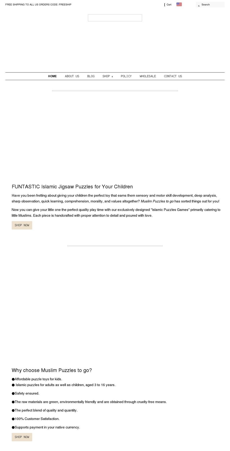 muslimpuzzlestogo.com shopify website screenshot