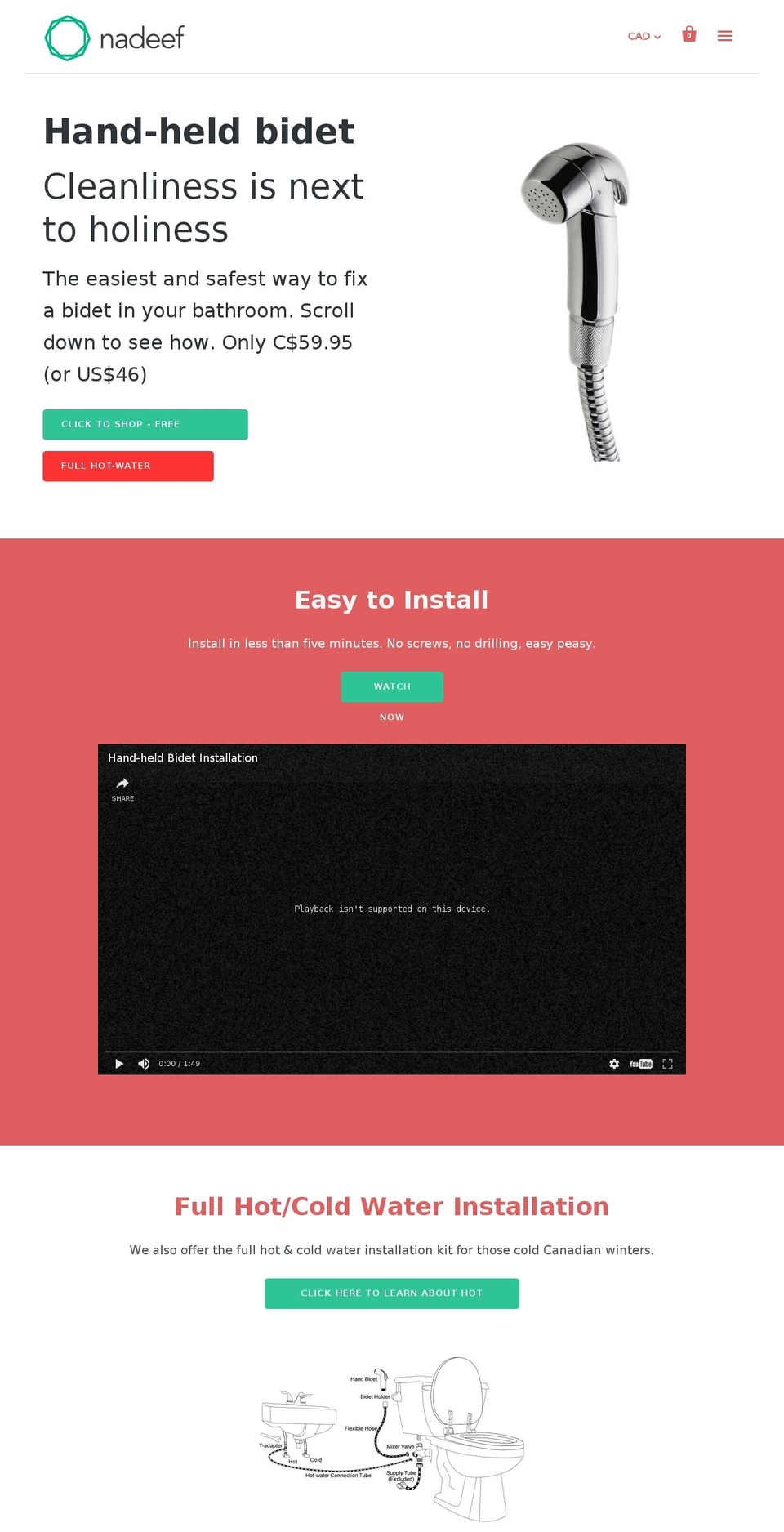 muslimshowers.com shopify website screenshot