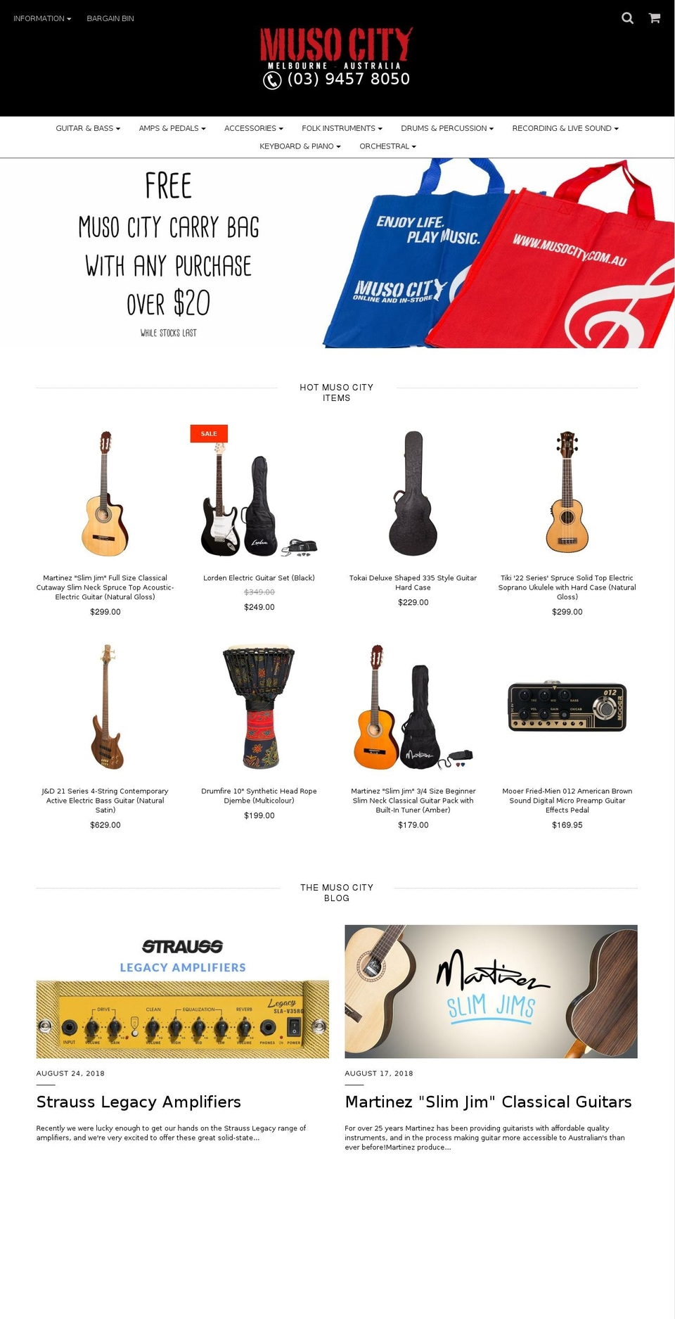 musocity.com.au shopify website screenshot