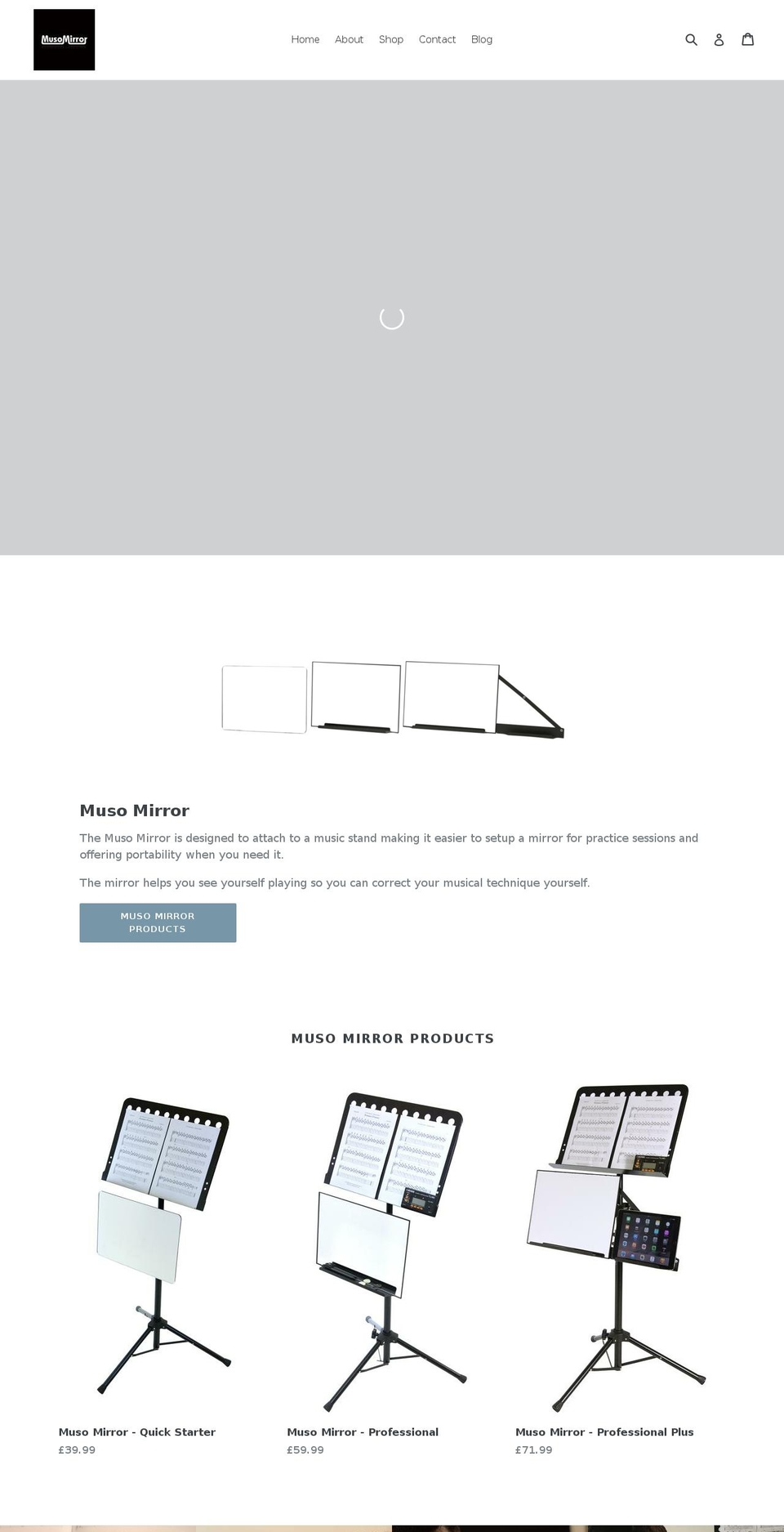 musomirror.com shopify website screenshot