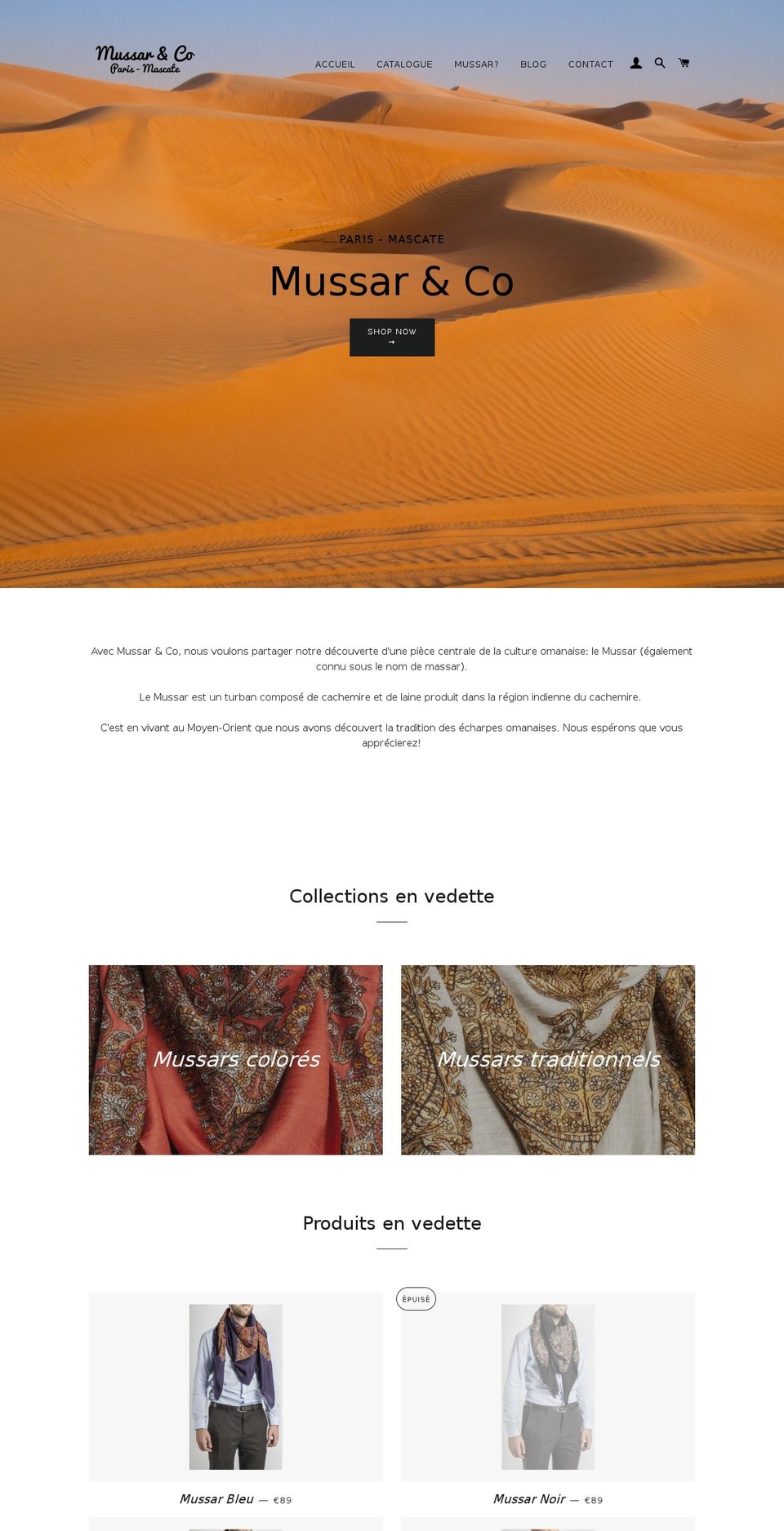 mussarandco.com — Shopify storefront screenshot