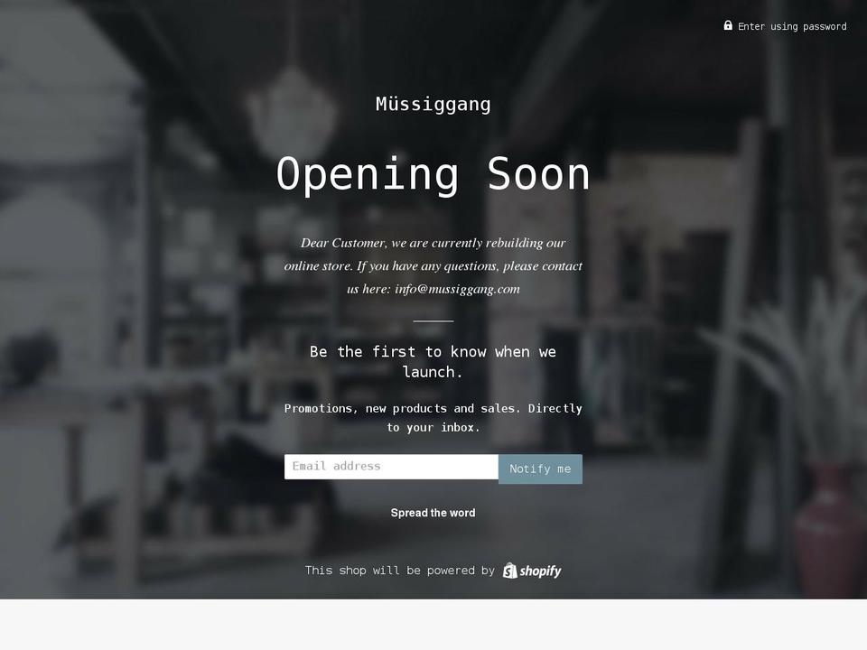 mussiggang.myshopify.com shopify website screenshot