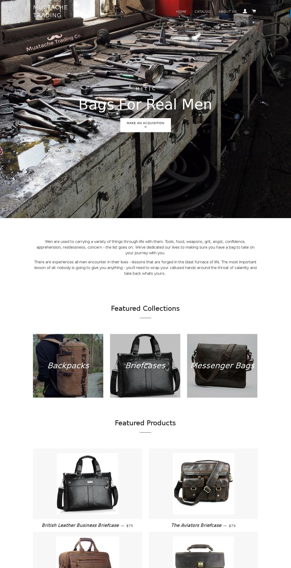 mustachetrading.com shopify website screenshot