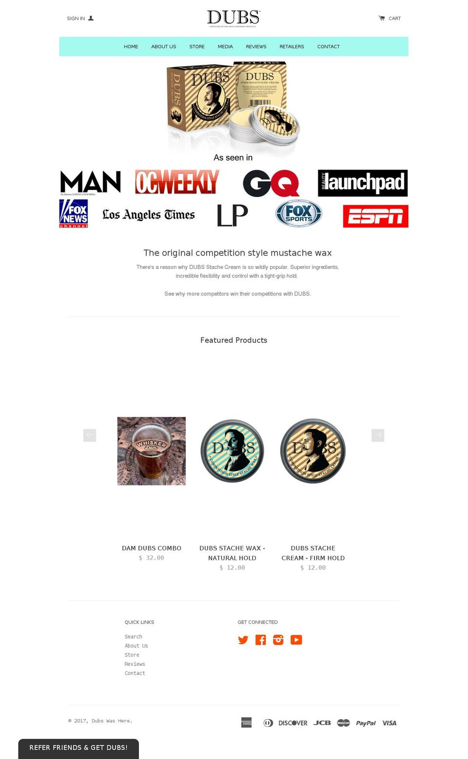 mustachewaxes.com shopify website screenshot