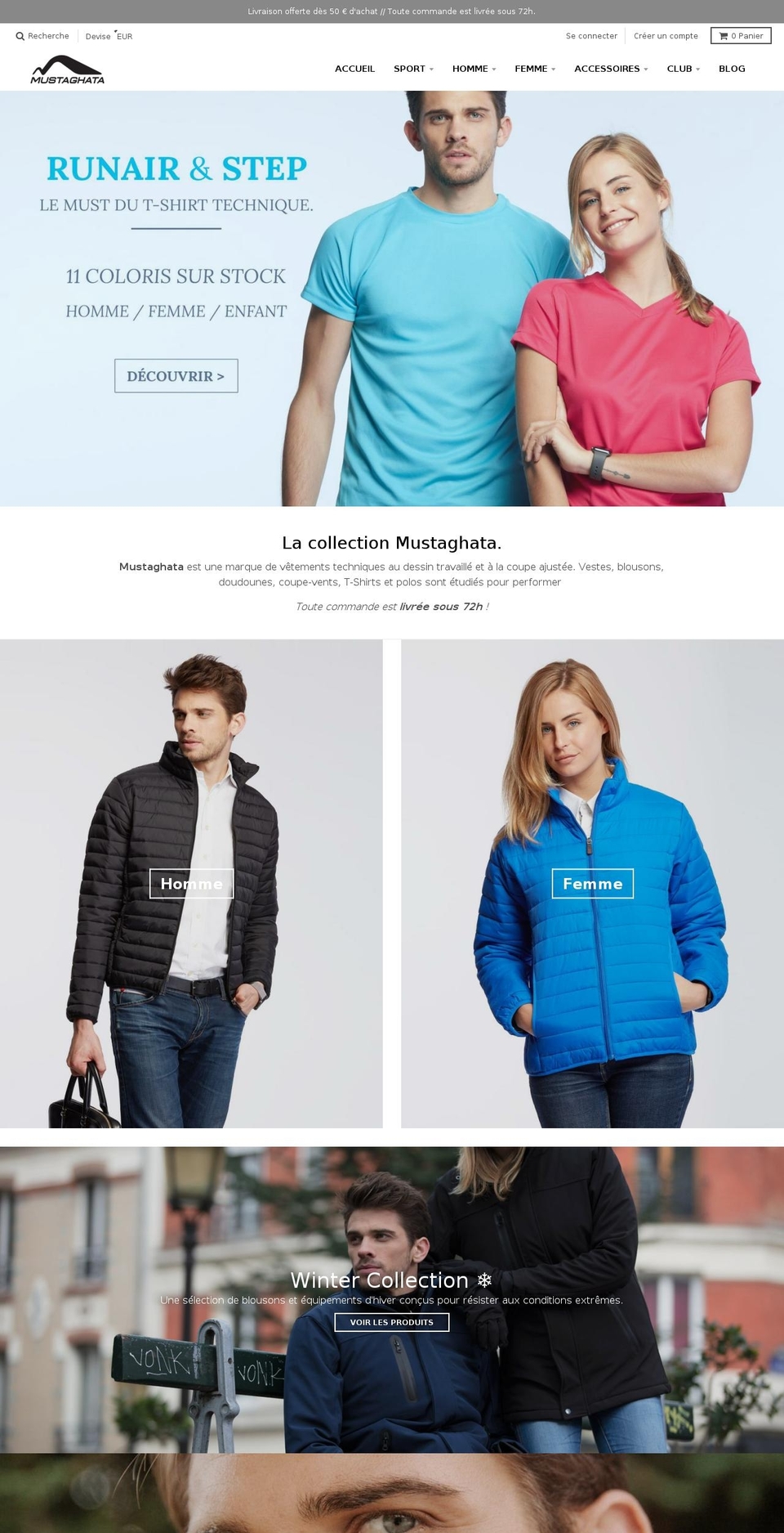 mustaghata.fr shopify website screenshot