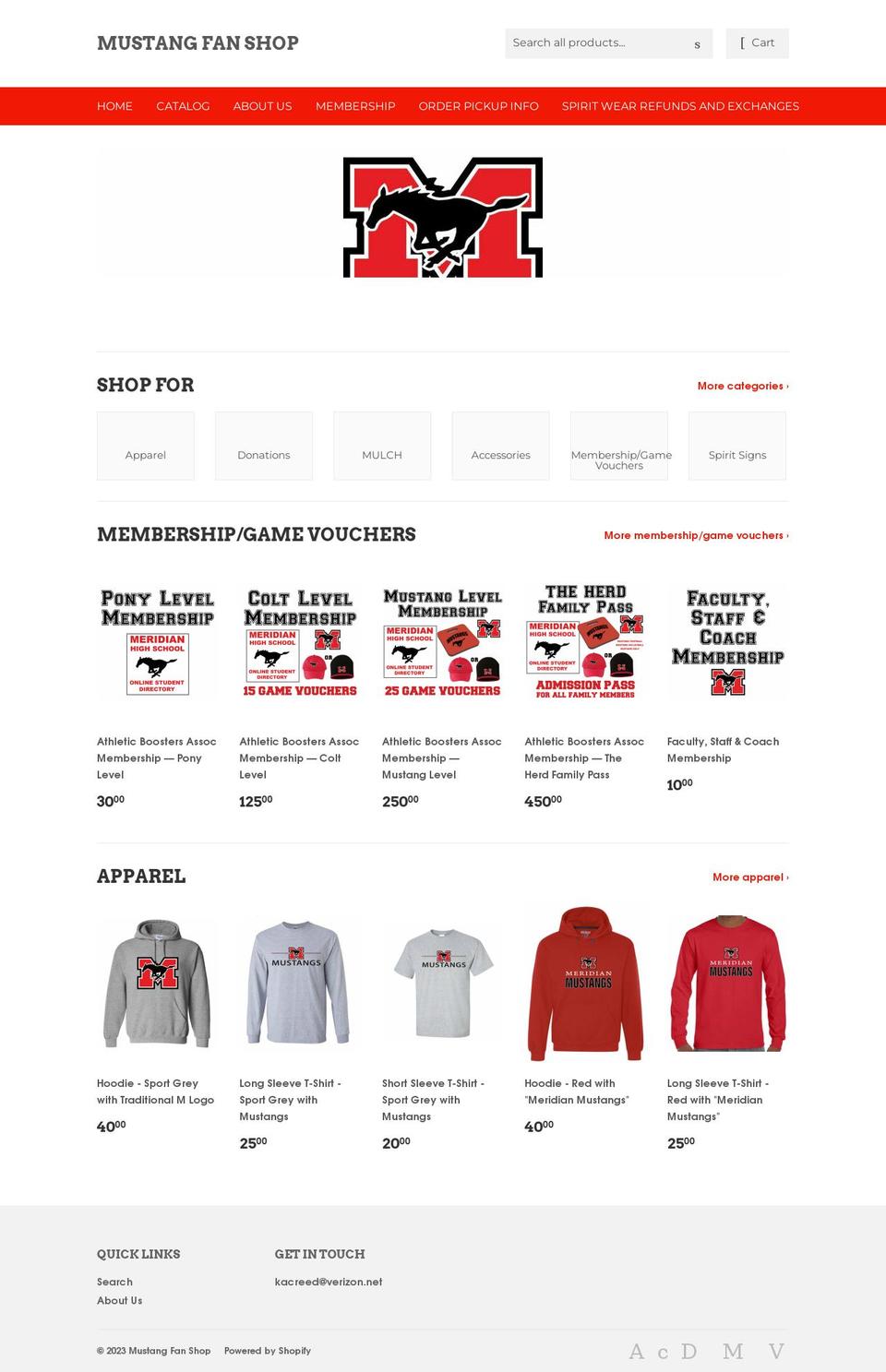 mustangfanshop.com shopify website screenshot