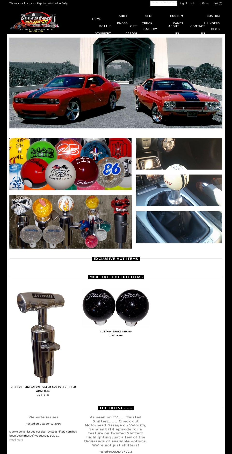 mustangshiftknob.com shopify website screenshot