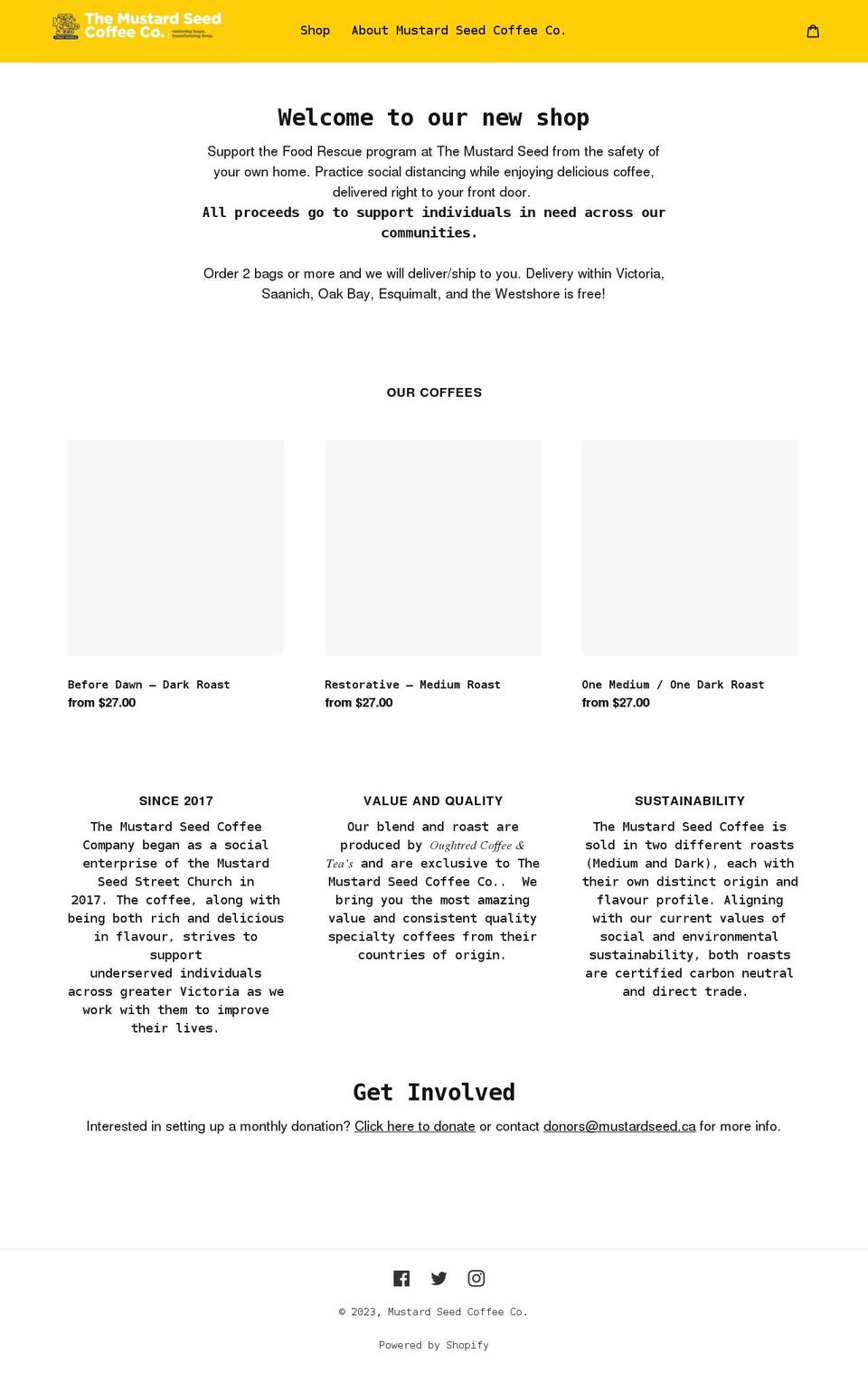 mustard-seed-coffee-co.myshopify.com shopify website screenshot