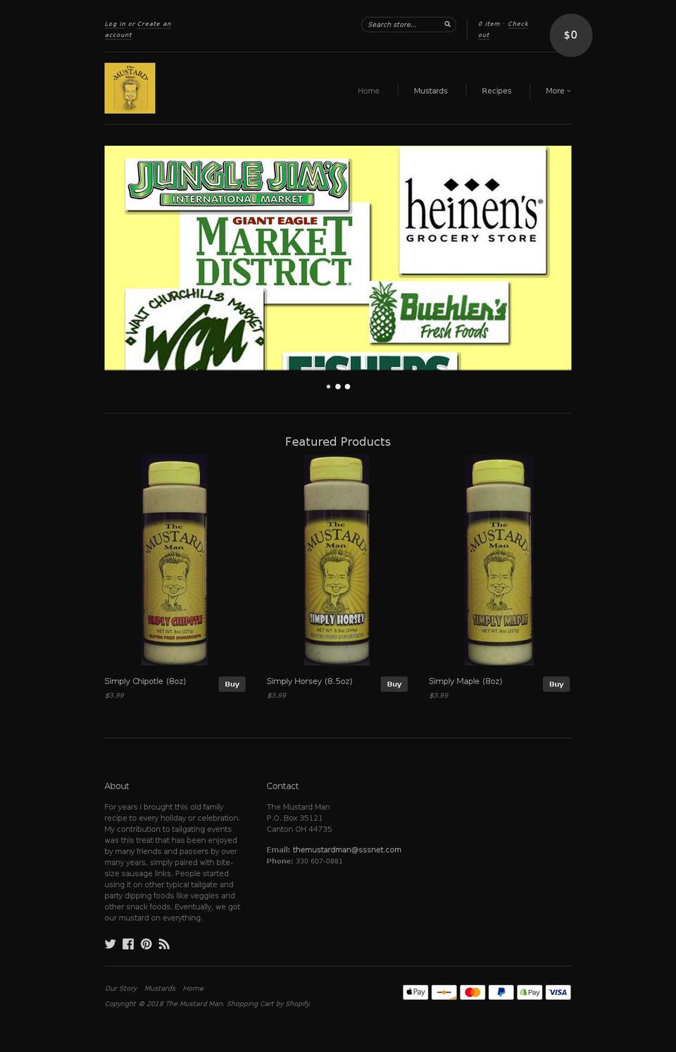 mustardman.net shopify website screenshot
