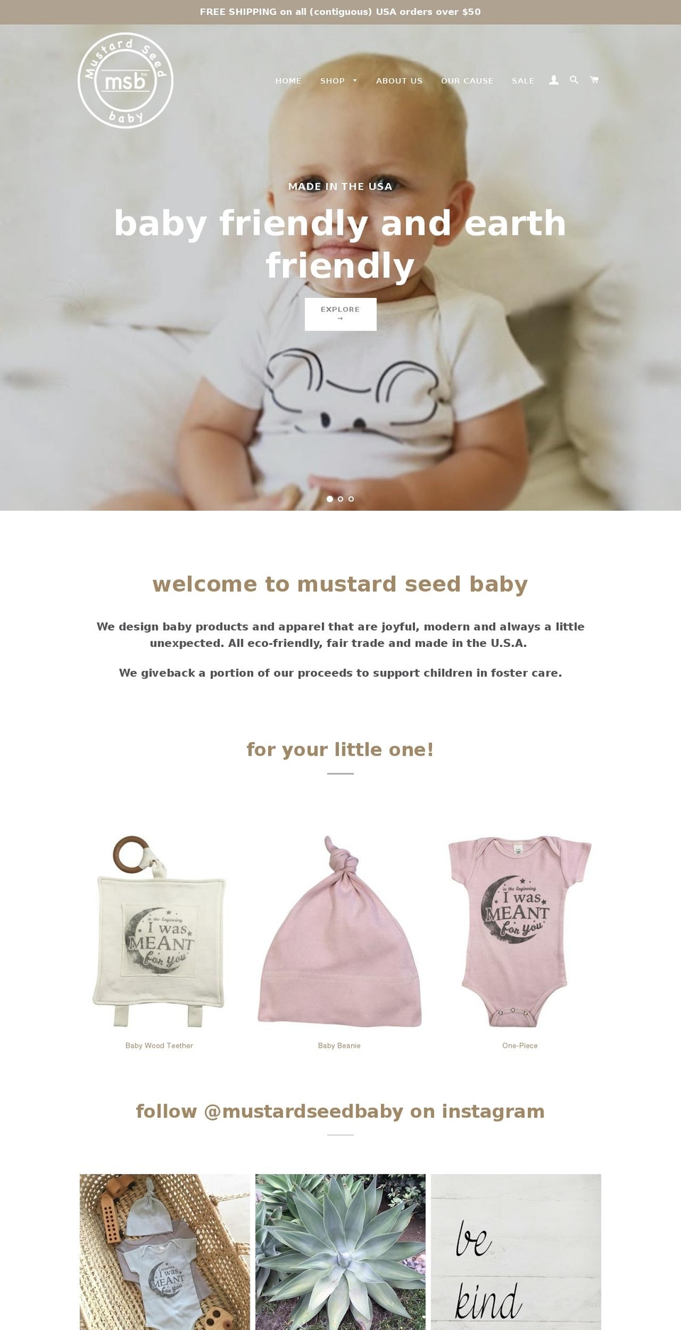 mustardseedbaby.com shopify website screenshot