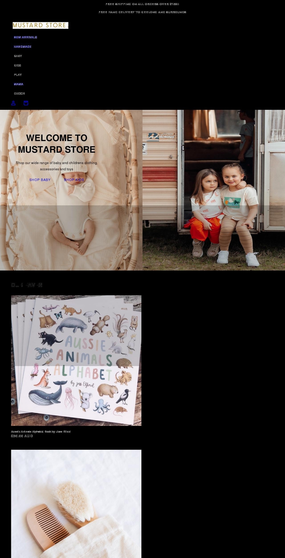 mustardstore.com.au shopify website screenshot