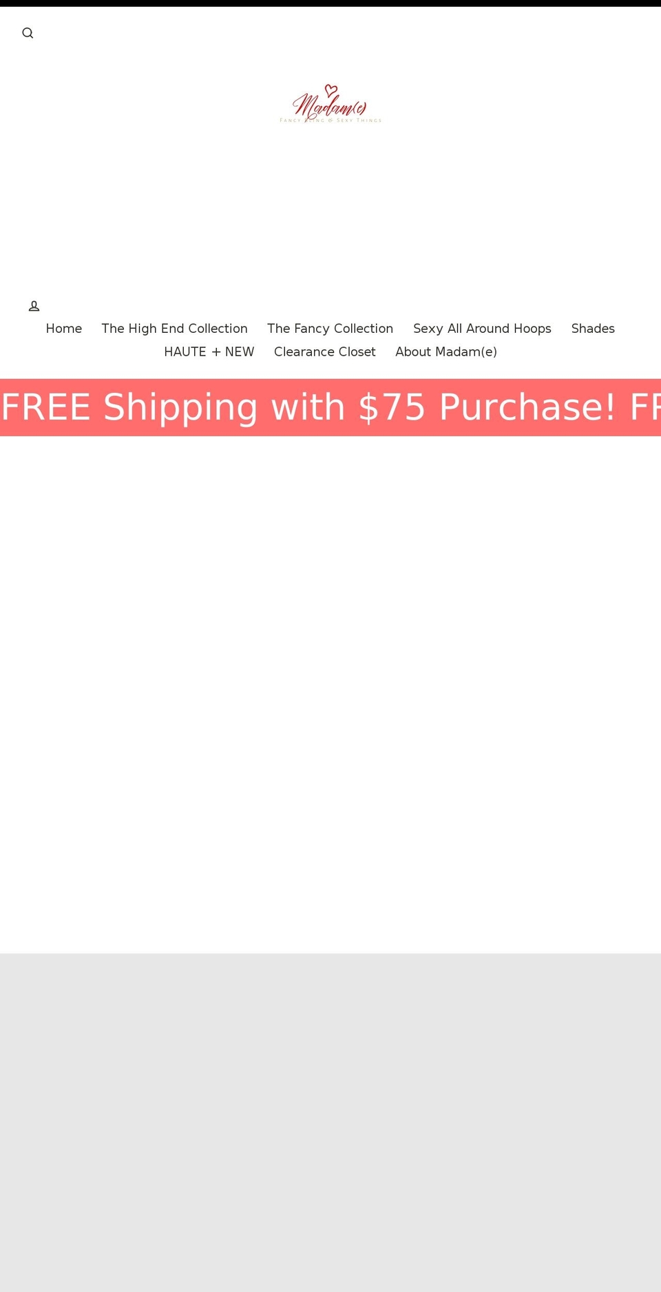 mustbeamadame.com shopify website screenshot