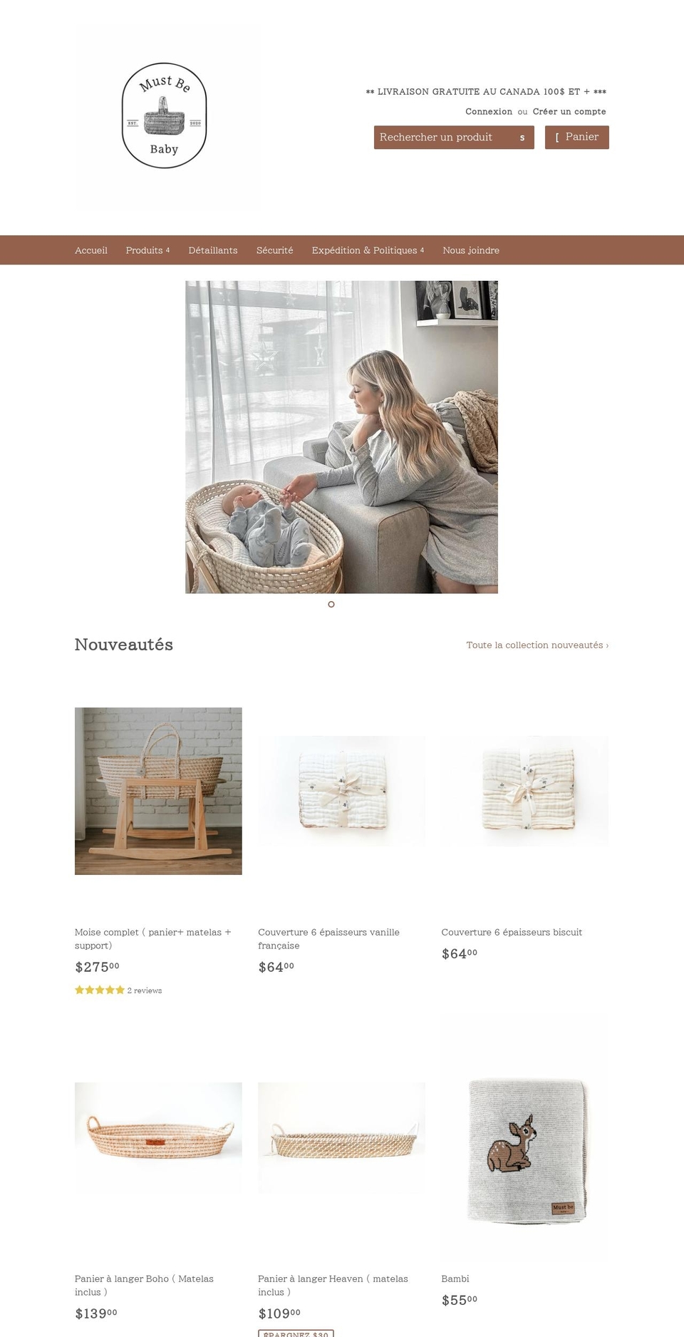 mustbebaby.com shopify website screenshot