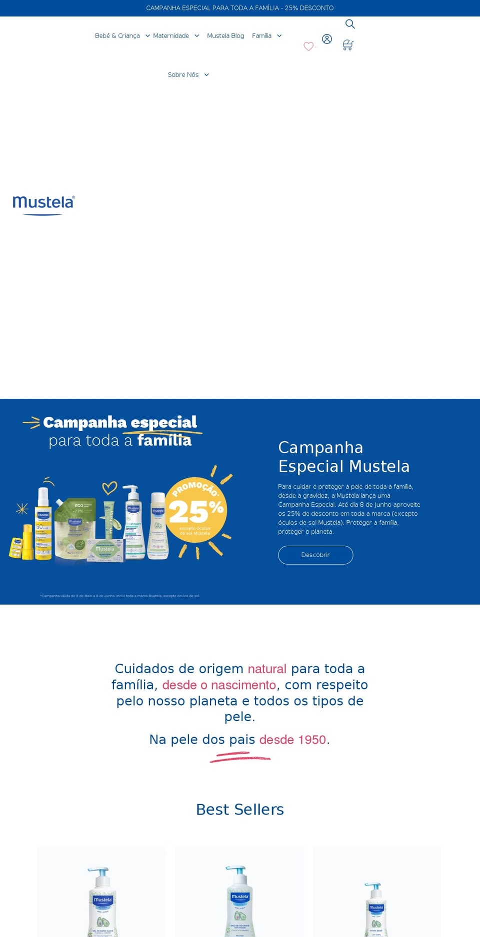 mustela.pt shopify website screenshot