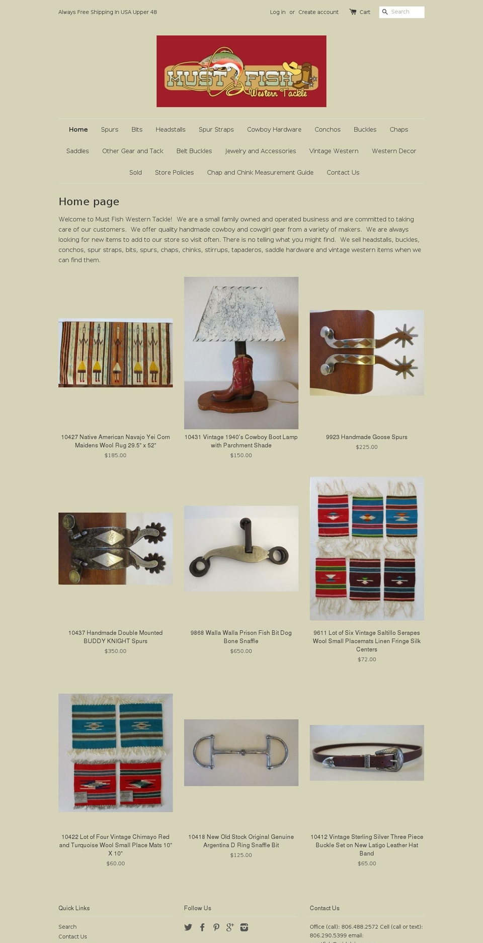 mustfishwesterntackle.com — Shopify storefront screenshot