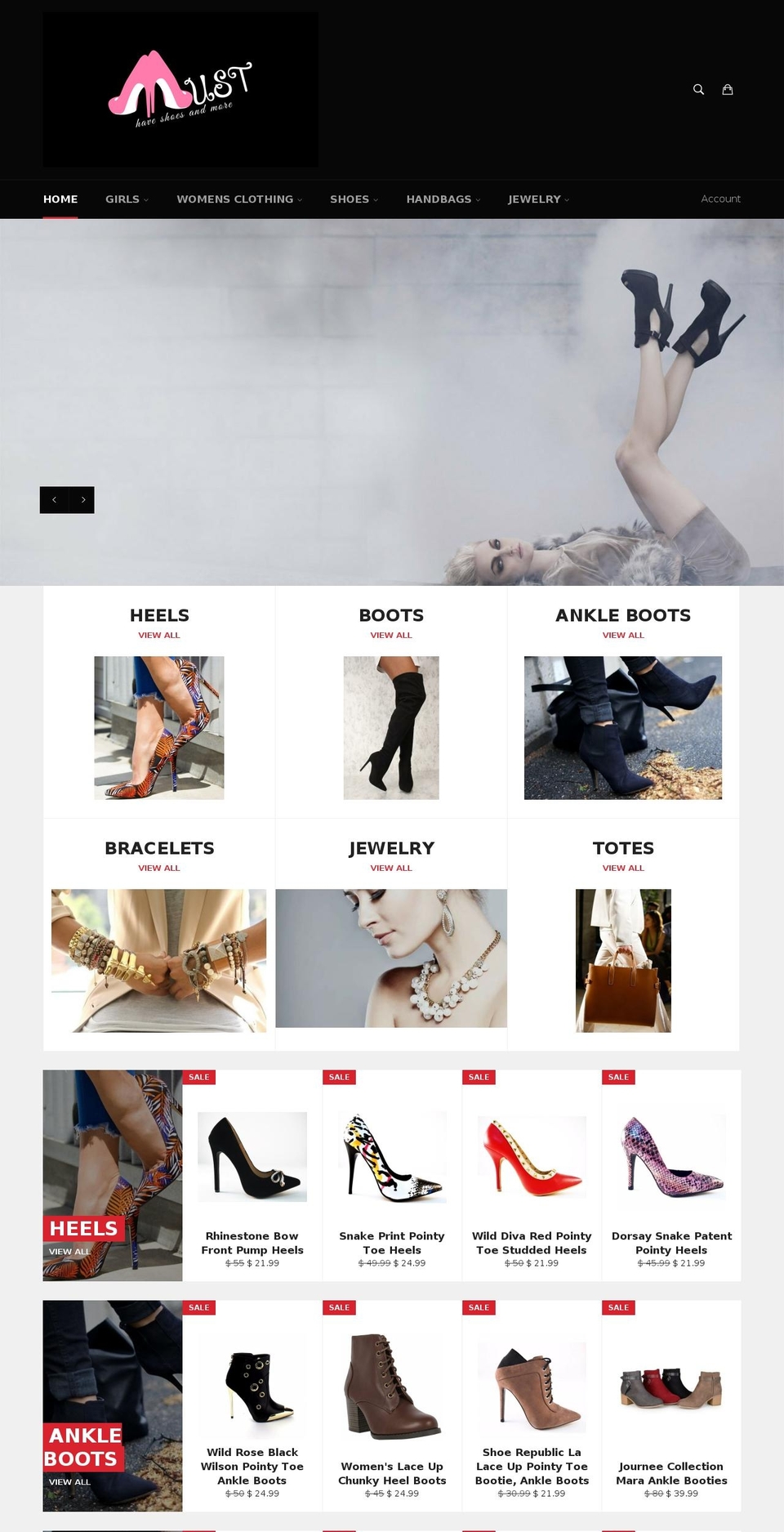 musthaveshoesandmore.com shopify website screenshot