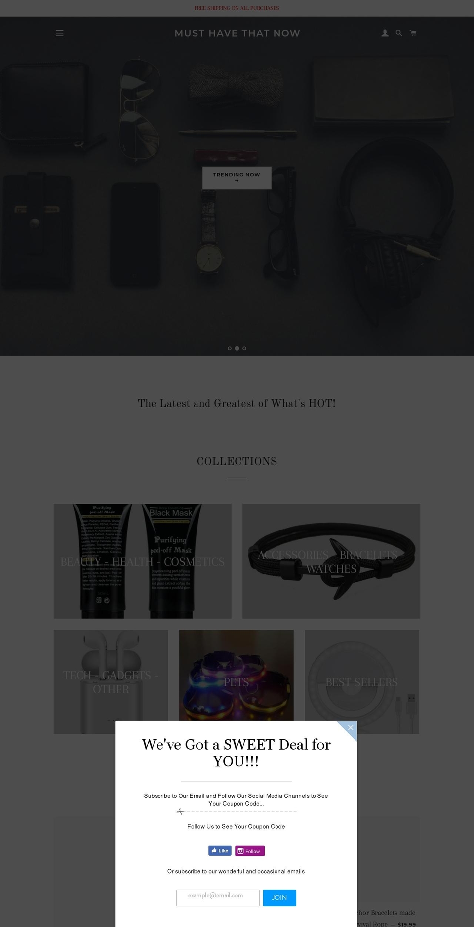 musthavethatnow.com shopify website screenshot