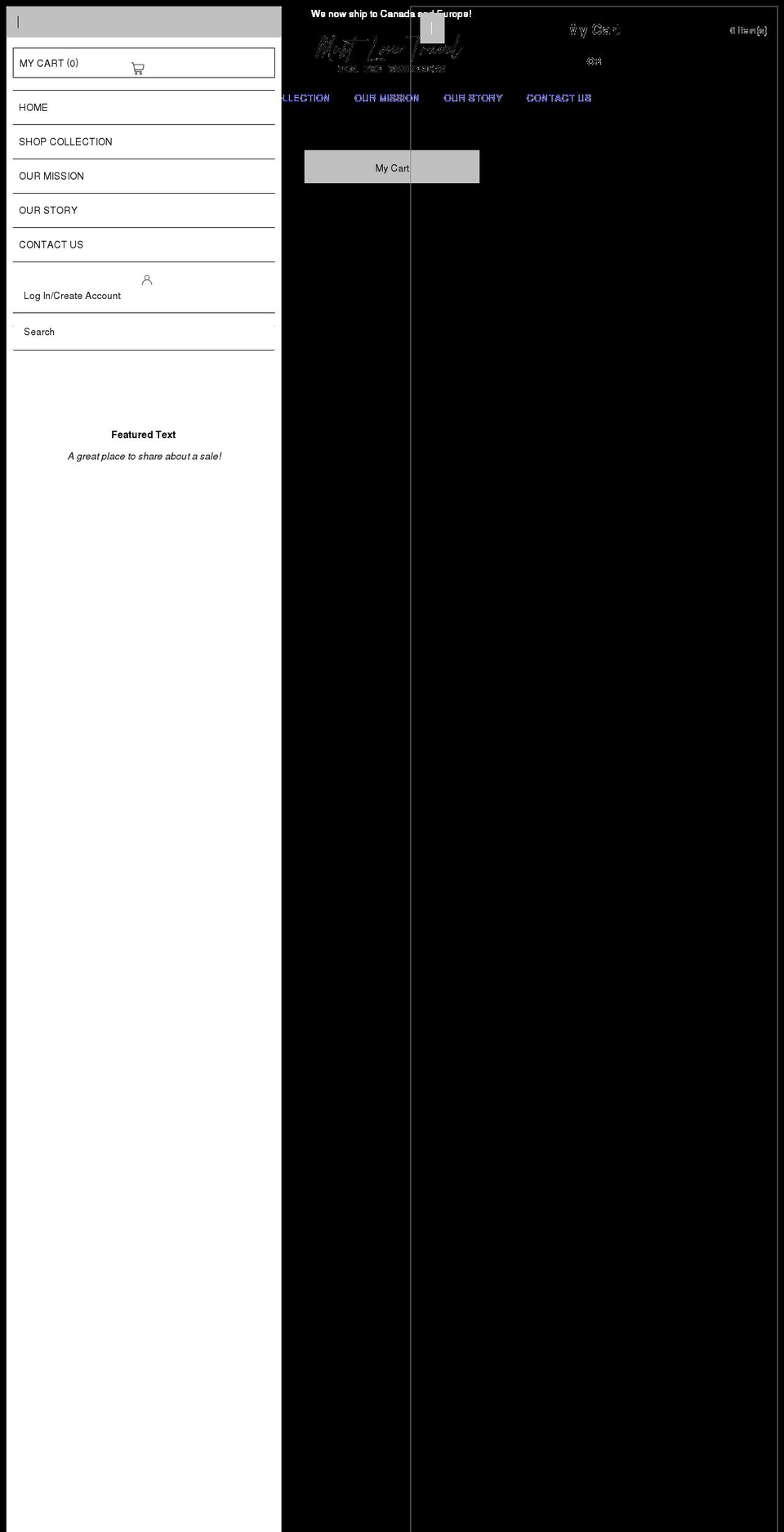 mustlovetravelclothing.com shopify website screenshot