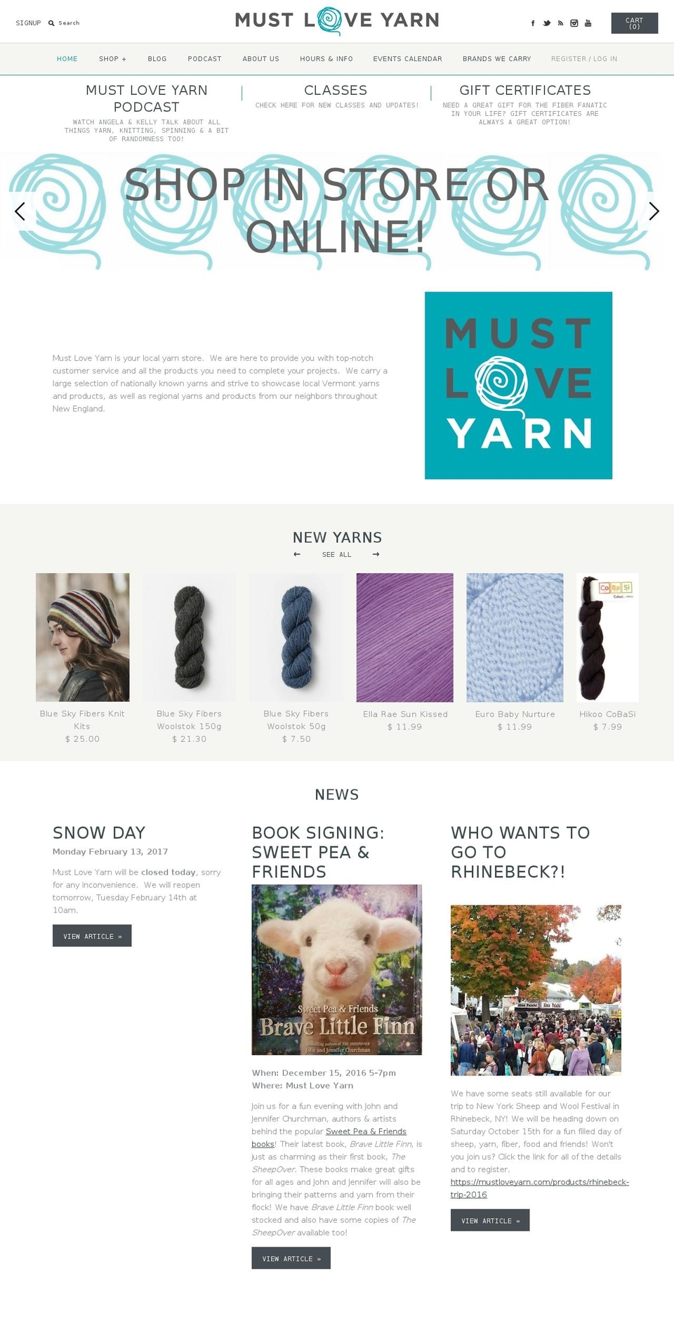 mustloveyarn.com shopify website screenshot