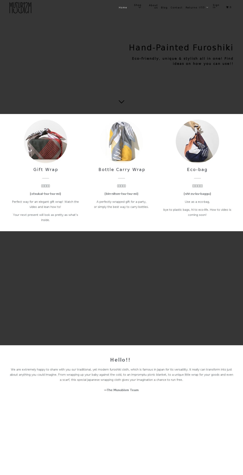 musubism.com shopify website screenshot