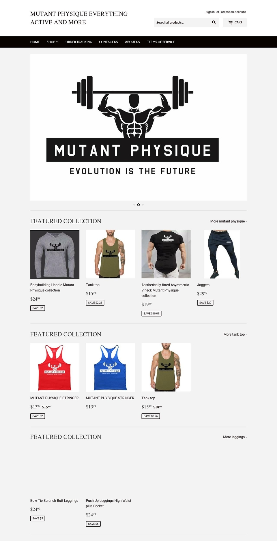 mutantphysique.com — Shopify storefront screenshot