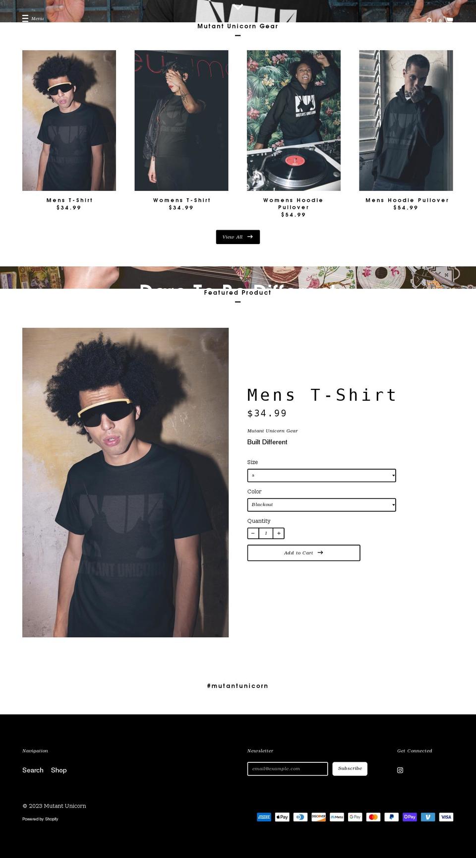 mutantunicorn.com shopify website screenshot