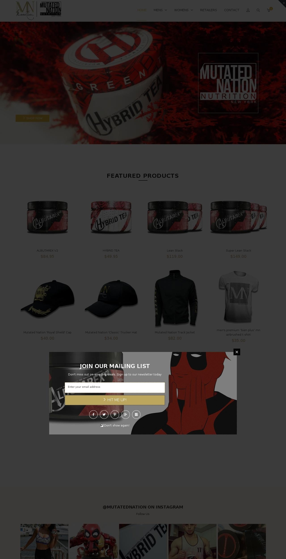 mutatednation.eu shopify website screenshot