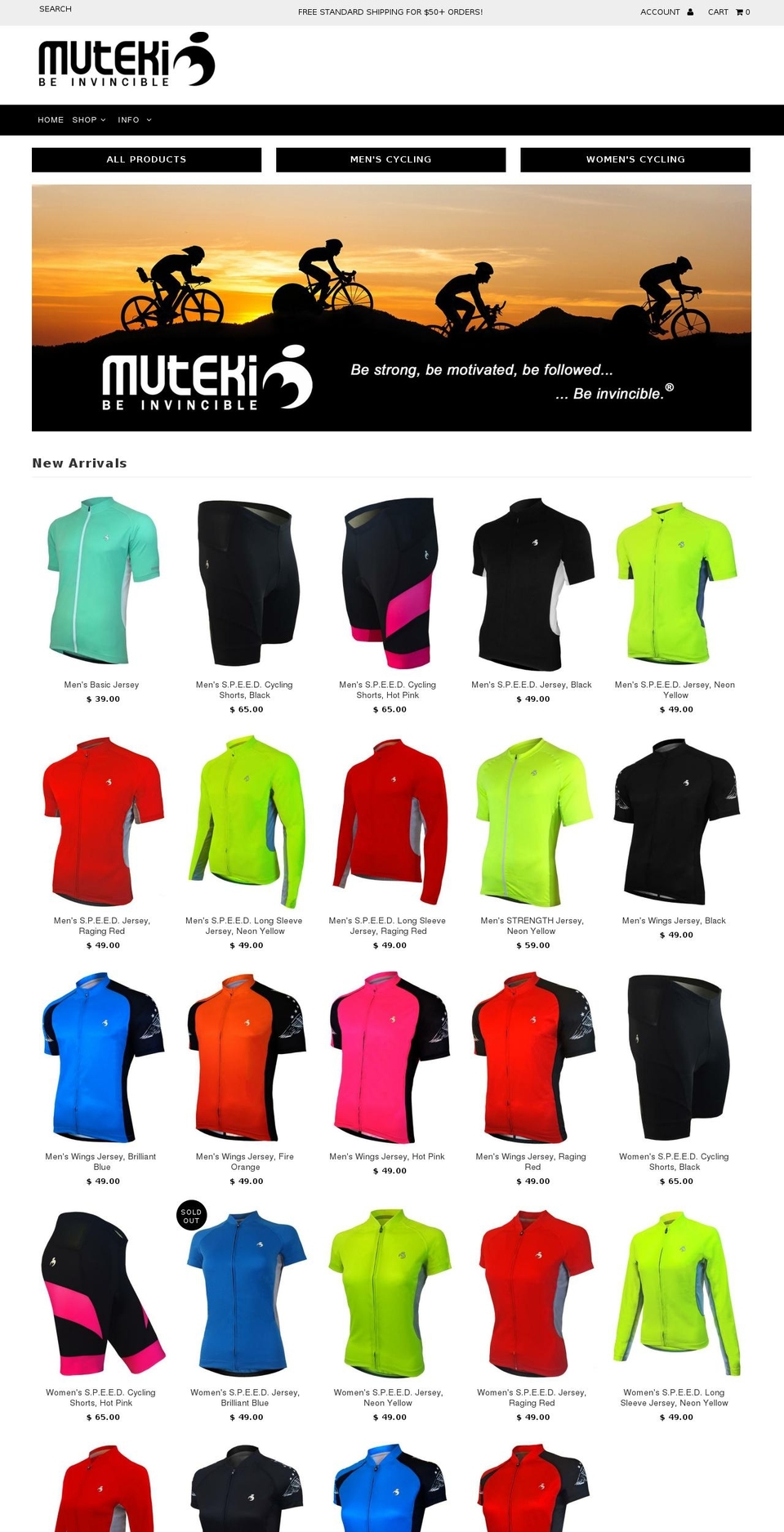 mutekisports.com shopify website screenshot