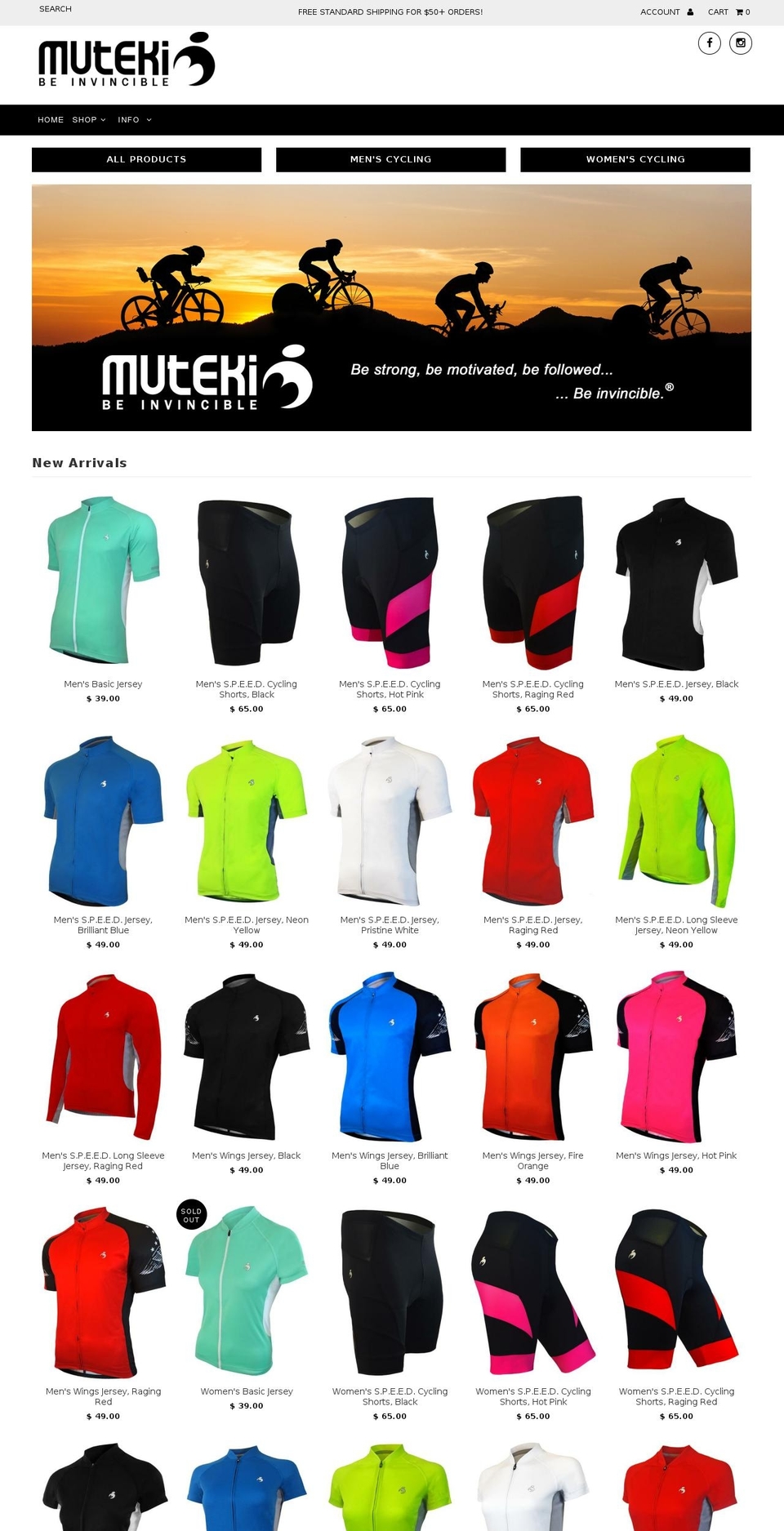 mutekisports.net shopify website screenshot