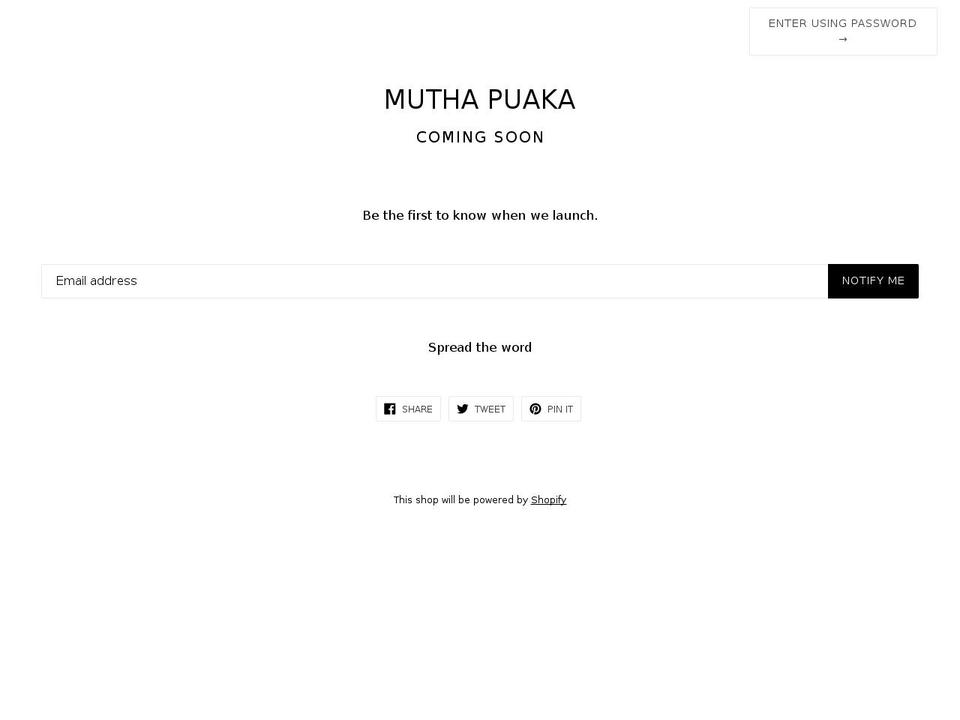 muthapuaka.com shopify website screenshot