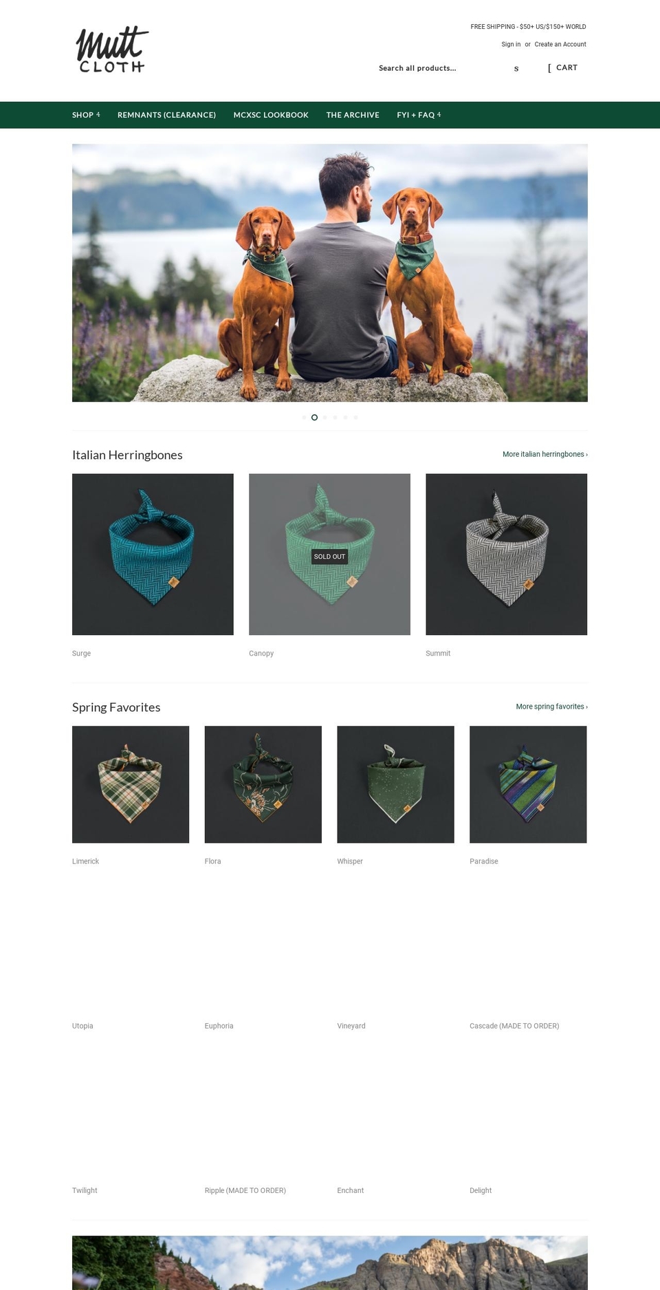 muttcloth.com — Shopify storefront screenshot