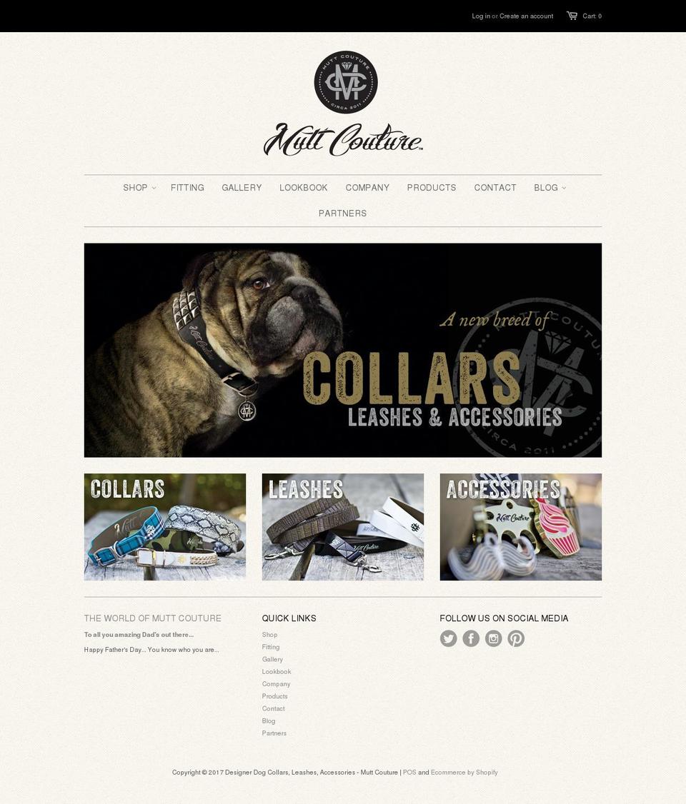 muttcoutureinc.com shopify website screenshot