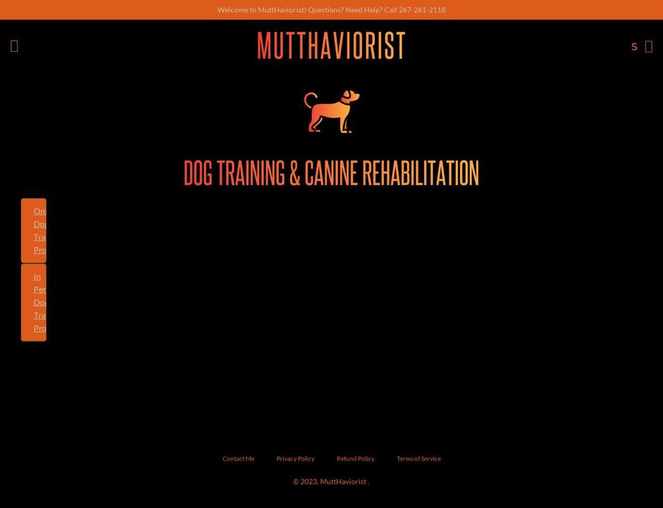 mutthaviorist.com shopify website screenshot