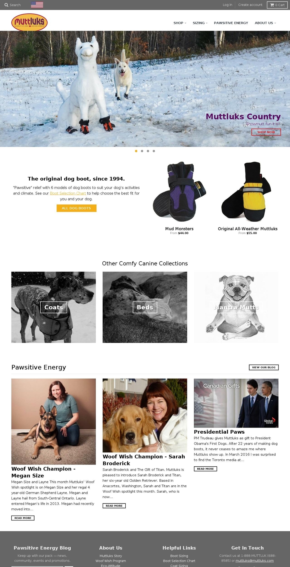 muttluks.com shopify website screenshot