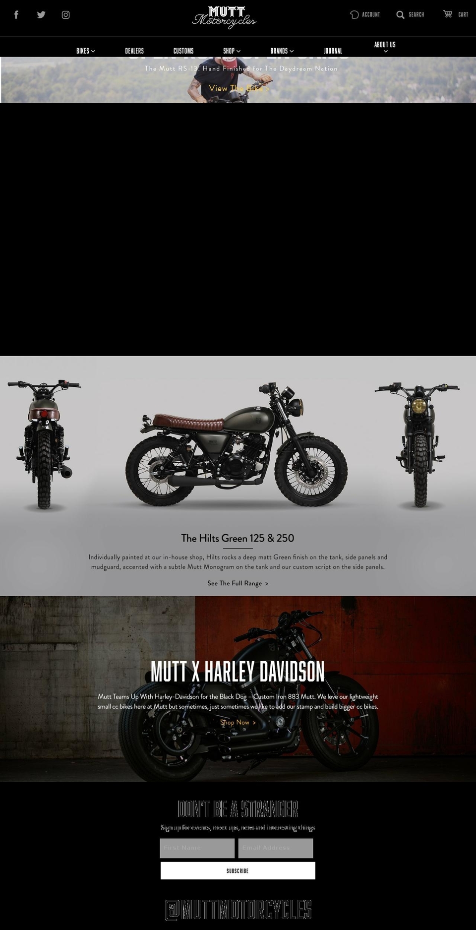 muttmotorcycles.com shopify website screenshot