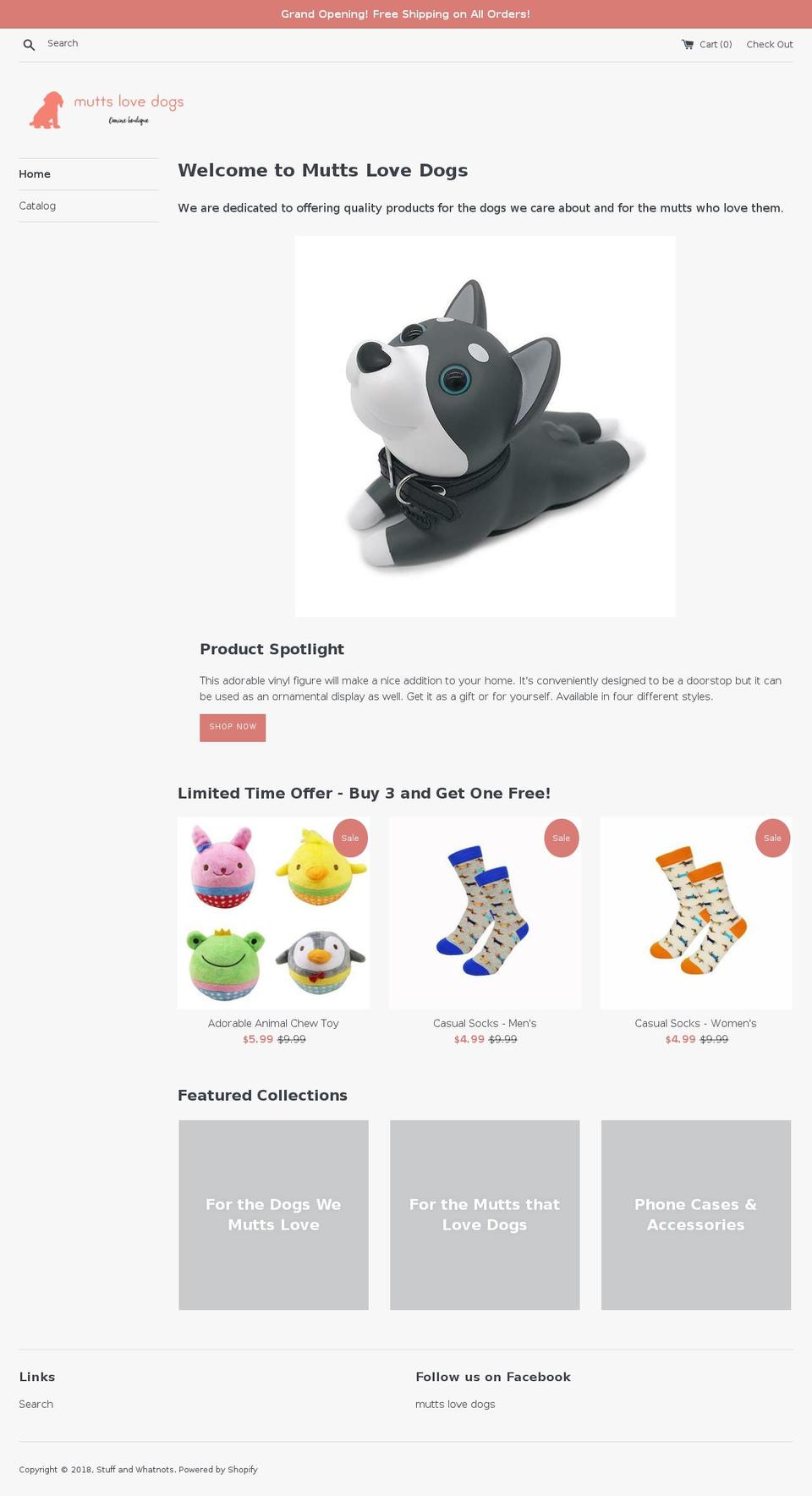 muttslovedogs.com — Shopify storefront screenshot