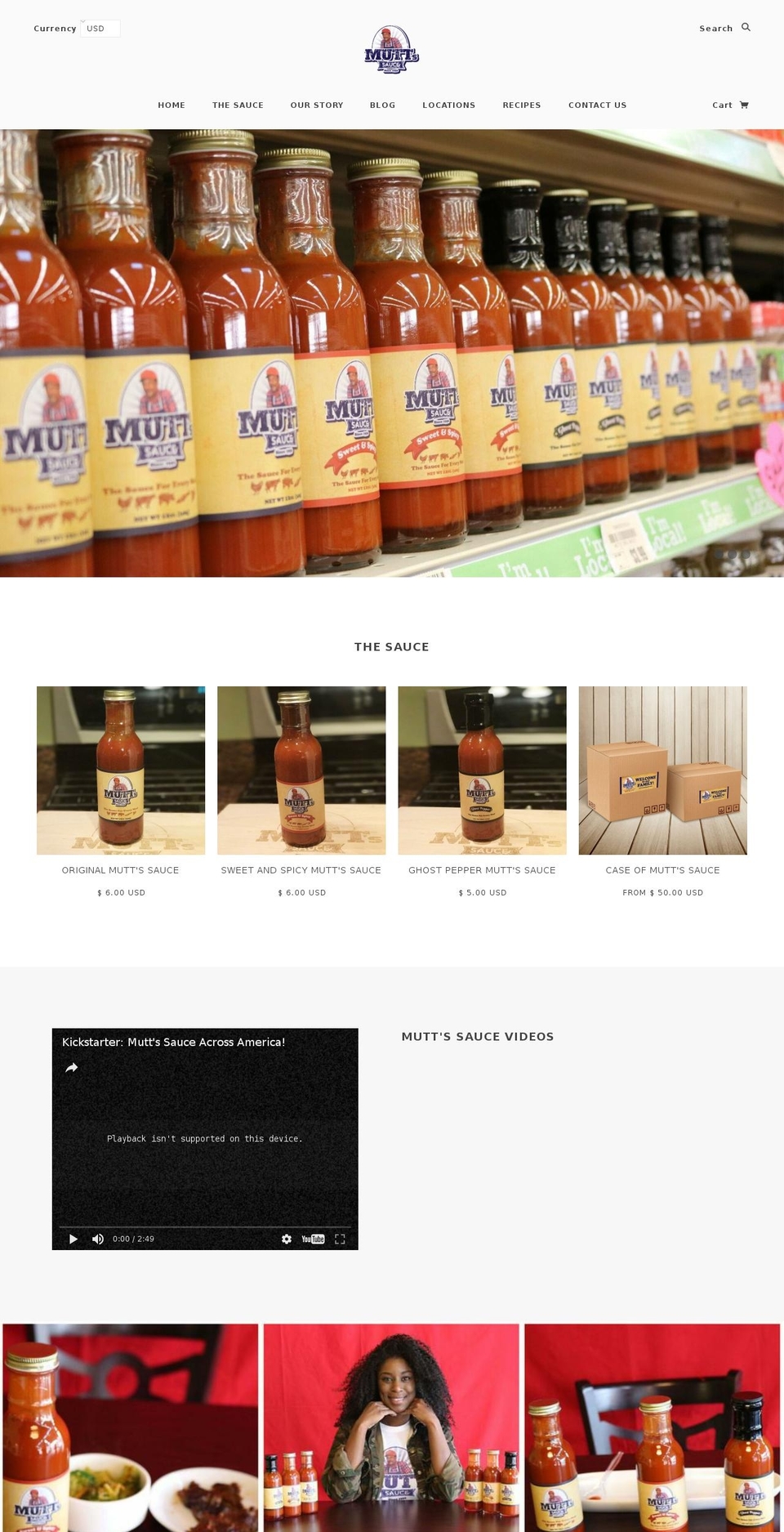 muttssauce.com shopify website screenshot